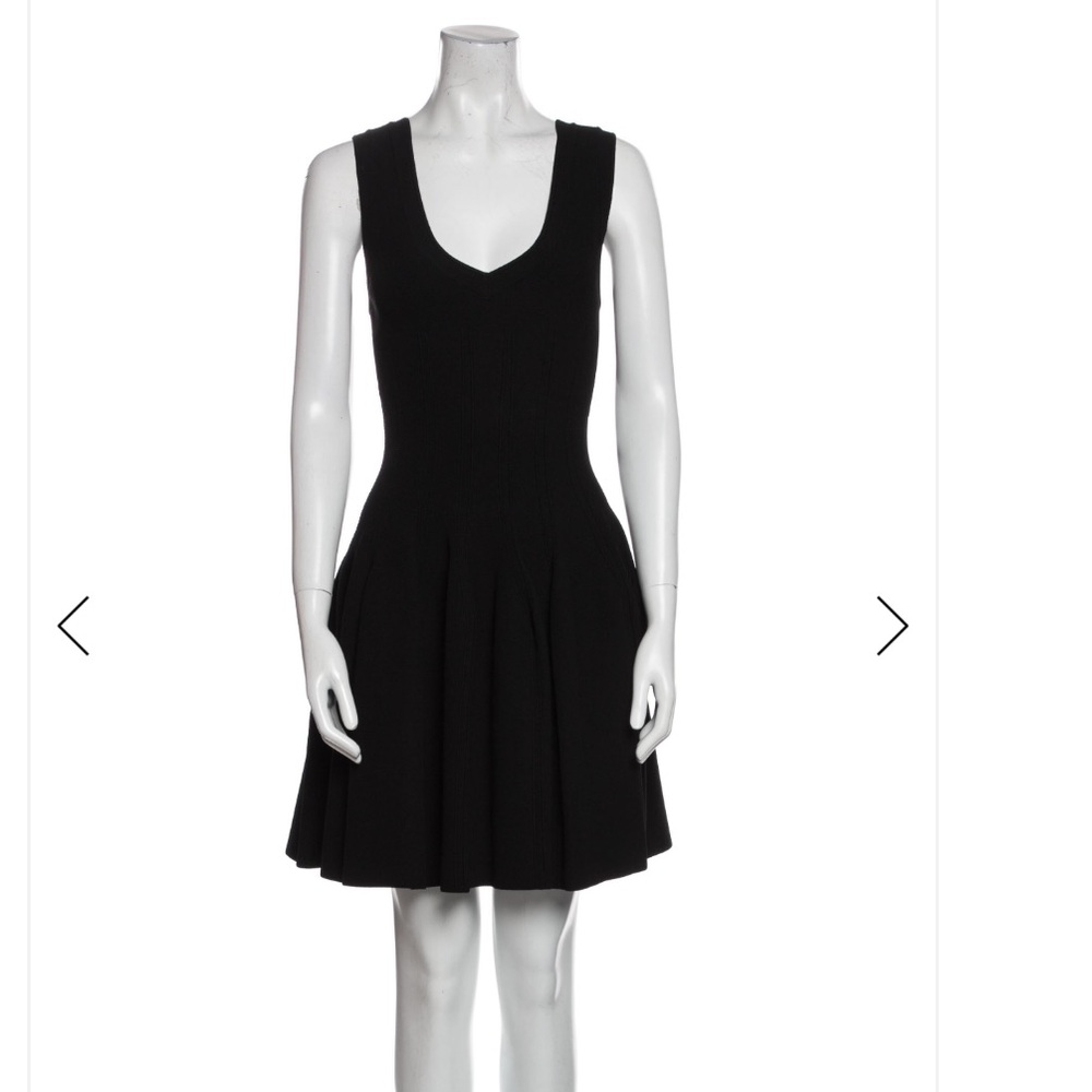 Alaia Black V-Neck Midi Dress size 42